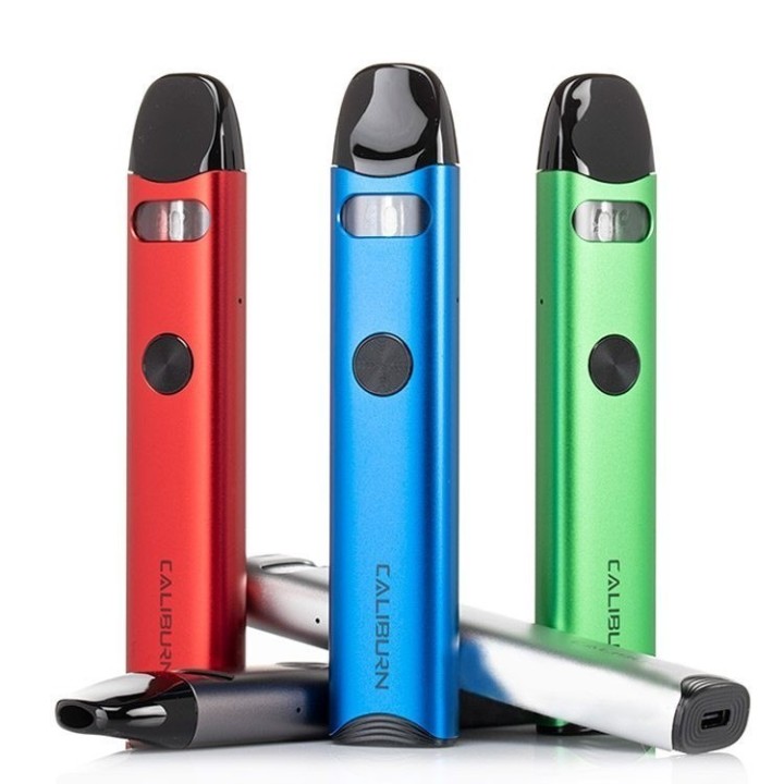 Uwell Caliburn A3 Pod Mod renk seçenekleri: Kırmızı, Mavi, Yeşil.