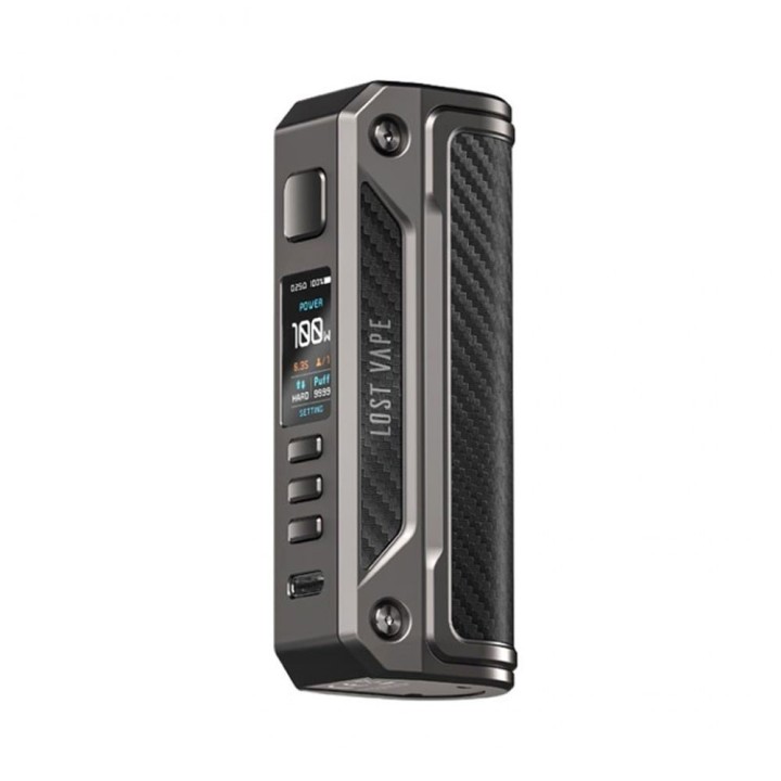 Lost Vape Thelema Solo 100W Pod Mod Gri Karbon Fiber Detaylı