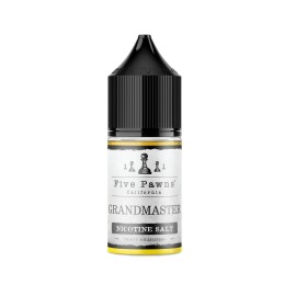 Five Pawns Grandmaster Salt Likit şişe, siyah kapaklı, nikotin tuzlu e-likit.