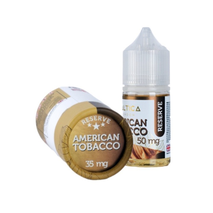 Saltica American Tobacco Reserve Salt Likit şişe ve kutusu 35mg 50mg