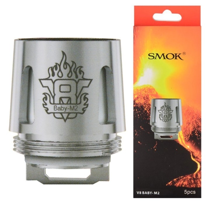 Smok V8 Baby M2 Coil yedek parça, metalik gri, orijinal ambalajlı.