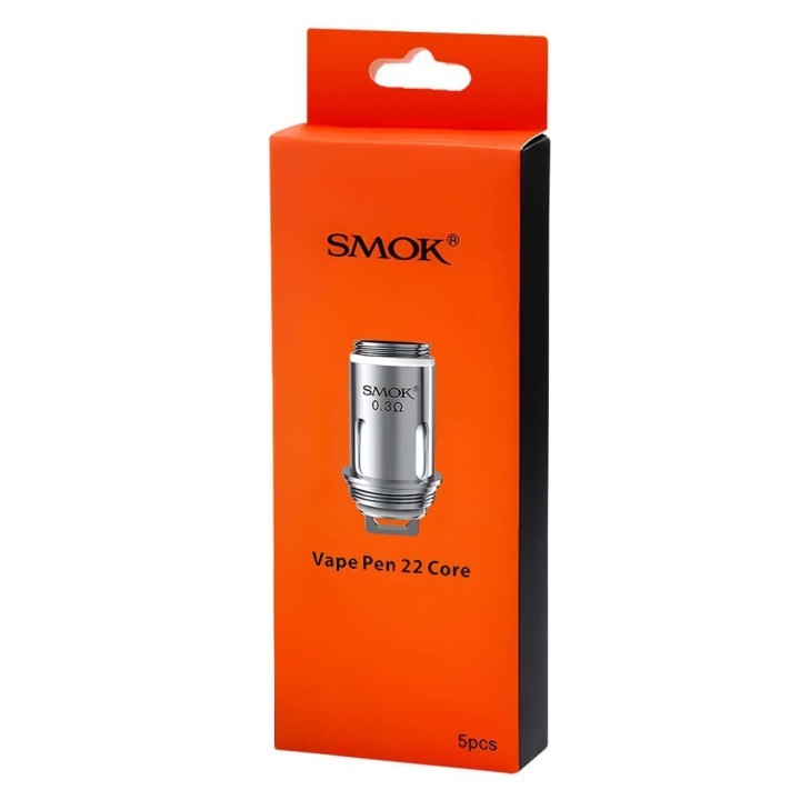 SMOK Vape Pen 22 Core Coil 0.3ohm yedek kartuşu, turuncu kutuda.