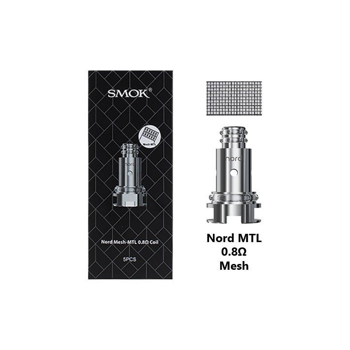 Smok Nord MTL 0.8Ω Mesh Coil Gümüş Yedek Kartuş Atomizer Başlık