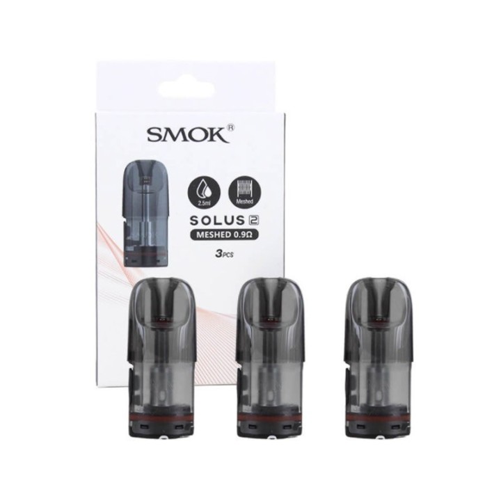 Smok Solus 2 Kartuş 0.9ohm Mesh 2.5ml 3 Adet Kartuş Kutusu