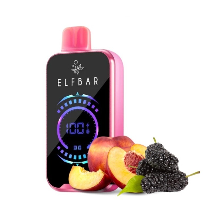 Elf Bar Raya D2 (20000) Pembe Şarjlı Vap, Şeftali Dut Aromalı