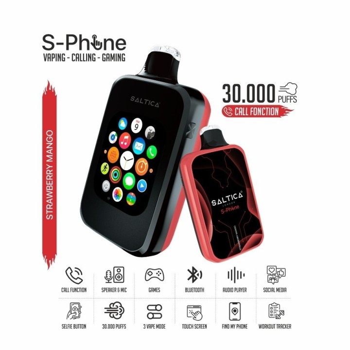 Saltica SPhone 30000 Puffs Strawberry Mango kullan at elektronik sigara