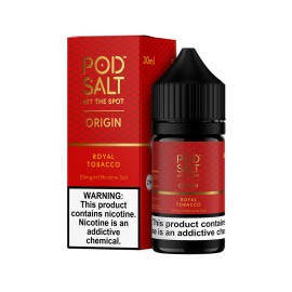 Pod Salt Royal Tobacco Salt Likit Kırmızı Kutu ve Şişe 25mg 30ml