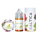 Saltica Melon Lemonade Salt Likit 50mg şişe ve kutu ambalajı.