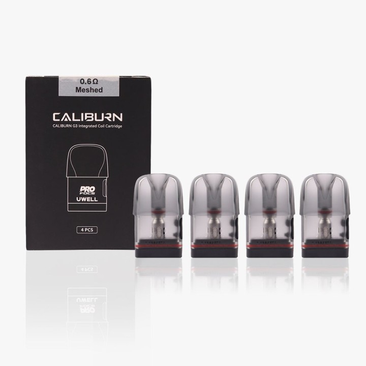 Uwell Caliburn G3 0.6Ω Meshed Kartuş 4 Adet, Siyah Kutu