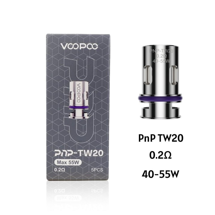 Voopoo PnP TW20 Coil 0.2ohm, 40-55W, 5 Adet Paket