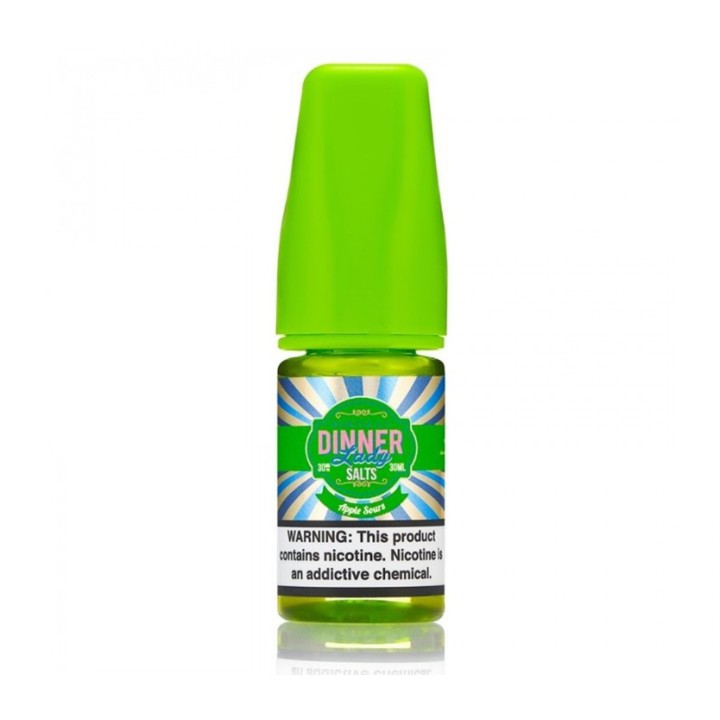 Dinner Lady Apple Sours Salt Likit 30ml, parlak yeşil kapaklı.