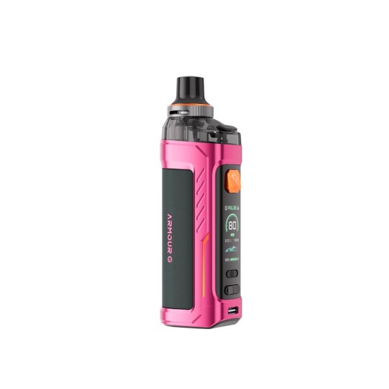 Vaporesso Armour G Pod Mod pembe renkli, dijital ekranlı elektronik sigara cihazı.