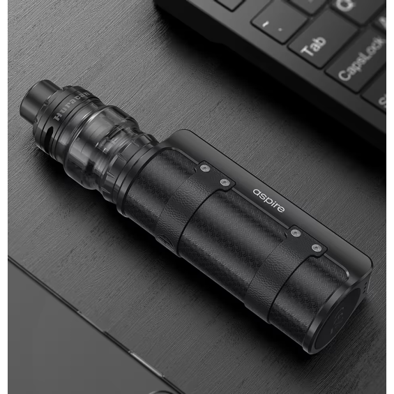 Aspire Huracan LX Pod Mod siyah, deri kaplama, elektronik sigara cihazı.