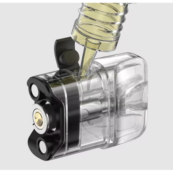 Aspire RiiL X Pod Mod kartuş dolum kesiti, şeffaf ve siyah detaylar.