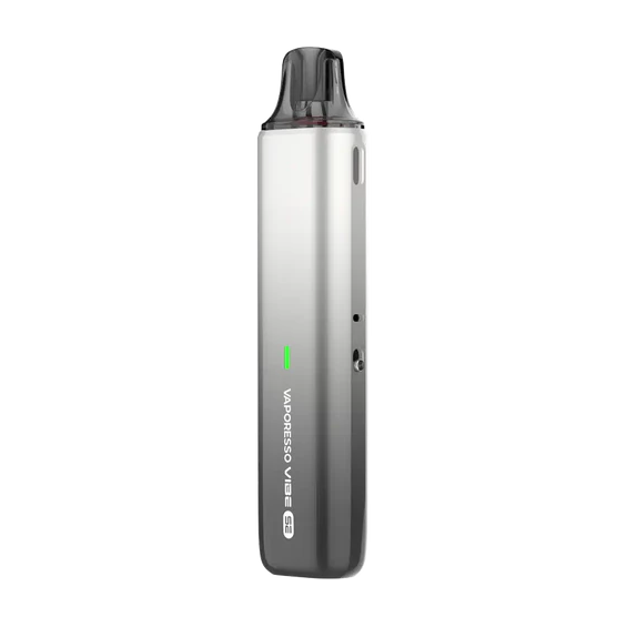 Vaporesso Vibe SE Pod Mod Gümüş renkli, ince ve şık elektronik sigara.