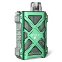 Aspire Gotek X II Pod Mod Yeşil, şeffaf gövde ve metalik çerçeve.