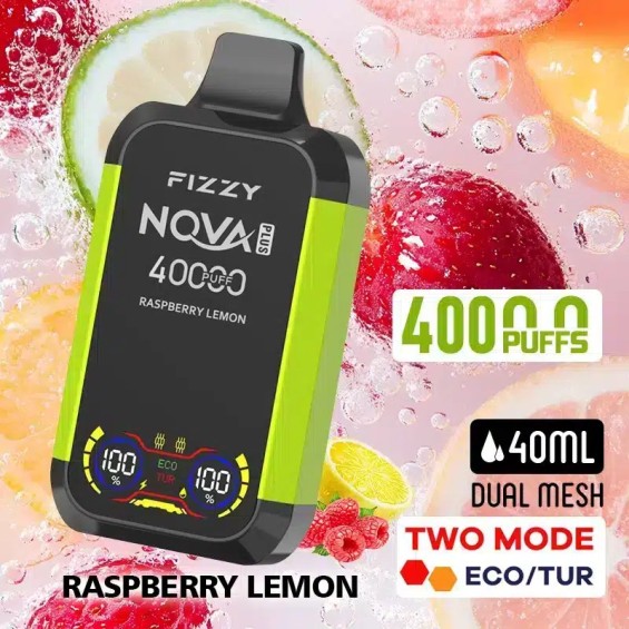 Fizzy Nova Plus 40000 Puff Kullan At Ahududu Limon Yeşil