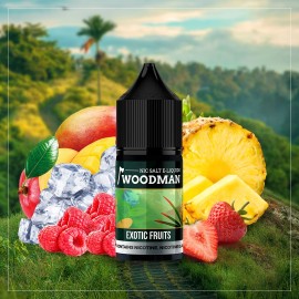 Woodman Exotic Fruits salt likit, ahududu, ananas ve mango içeren nbase.