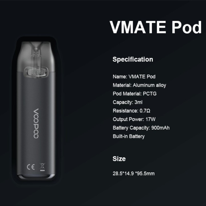 Voopoo VMate Pod Mod | Voopoo Voopoo Pil Kapasitesi: 900 mah;