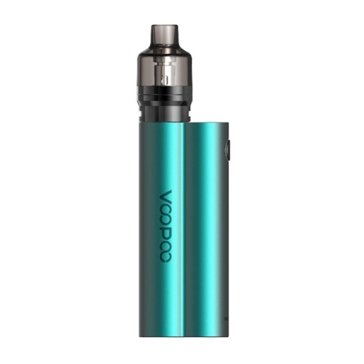 Voopoo Musket Pod Mod mavi/turkuaz renkli, şık elektronik sigara cihazı.